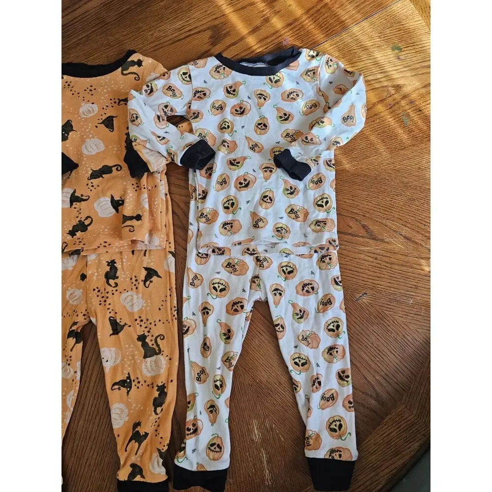 Burt’s Bees Kids Pajama Set Halloween 2 Piece 100% Cotton Sleepwear Bundle 18m - Picture 4 of 6